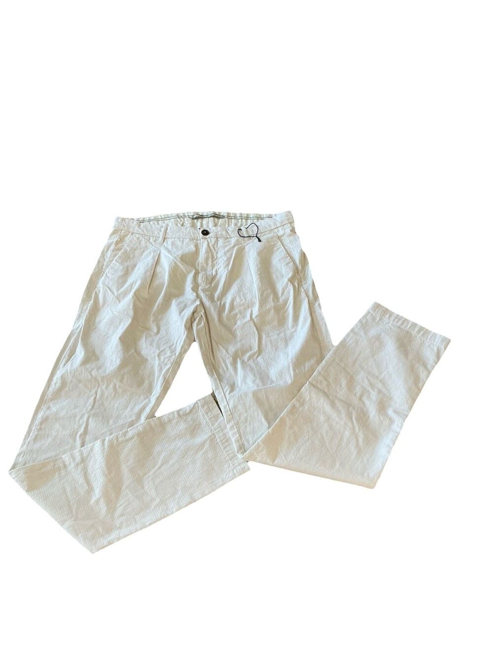 Piombo Men’s Cotton Casual/Chino Pants Size 52 Slim= 34/31 USA Off White
